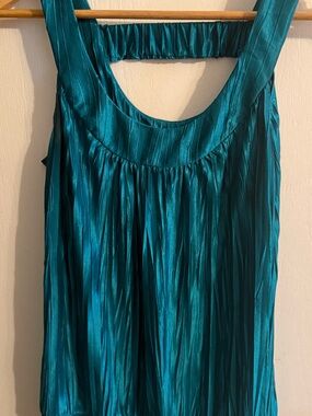 BCX Teal Pleated Sleeveless Camisole
